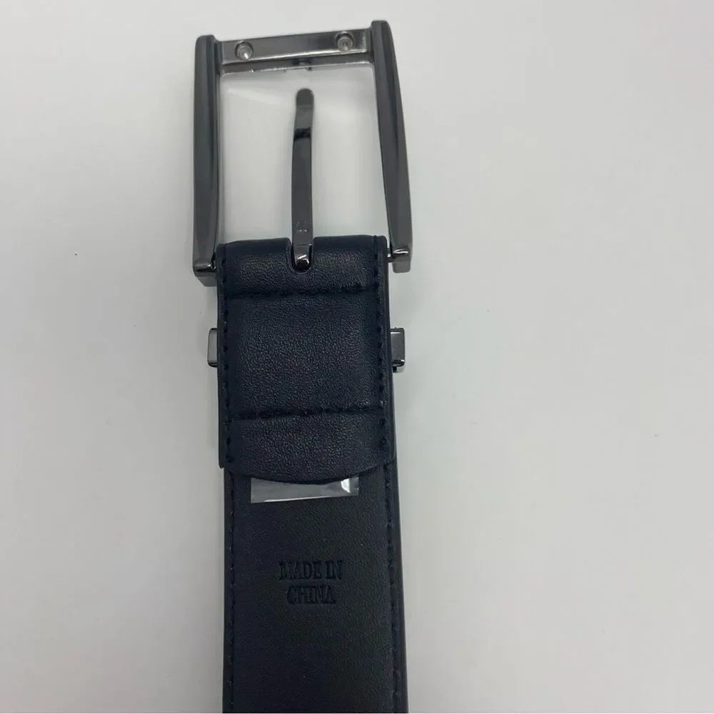 STACY ADAMS 42 Men’s Black Leather Belt Pacer Perforated Casual Dressy Belt